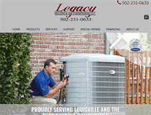 Tablet Screenshot of legacyheatingandair.com
